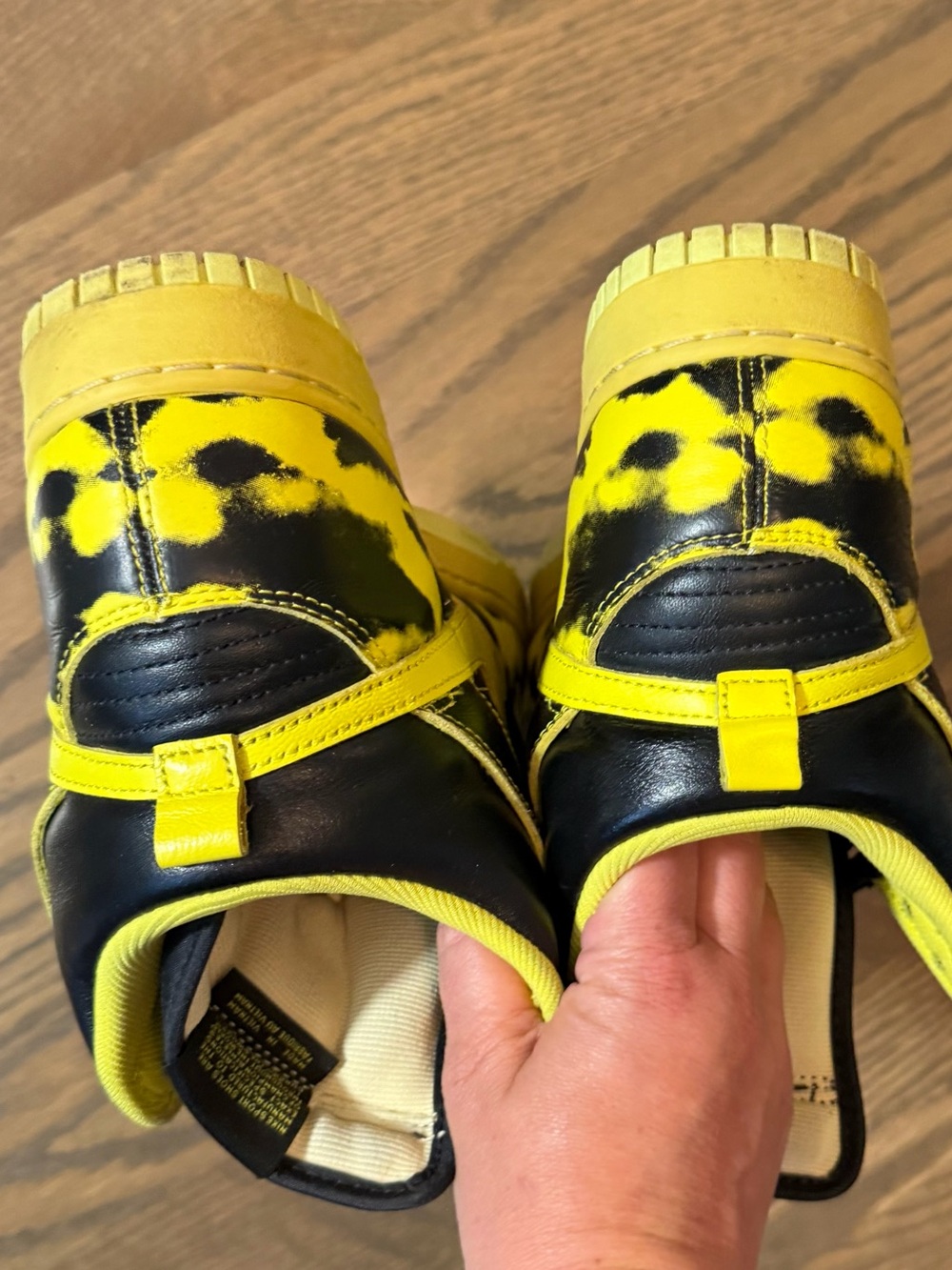 Nike Men's High-Top Sneakers - Black and Yellow - Picture 5 of 6